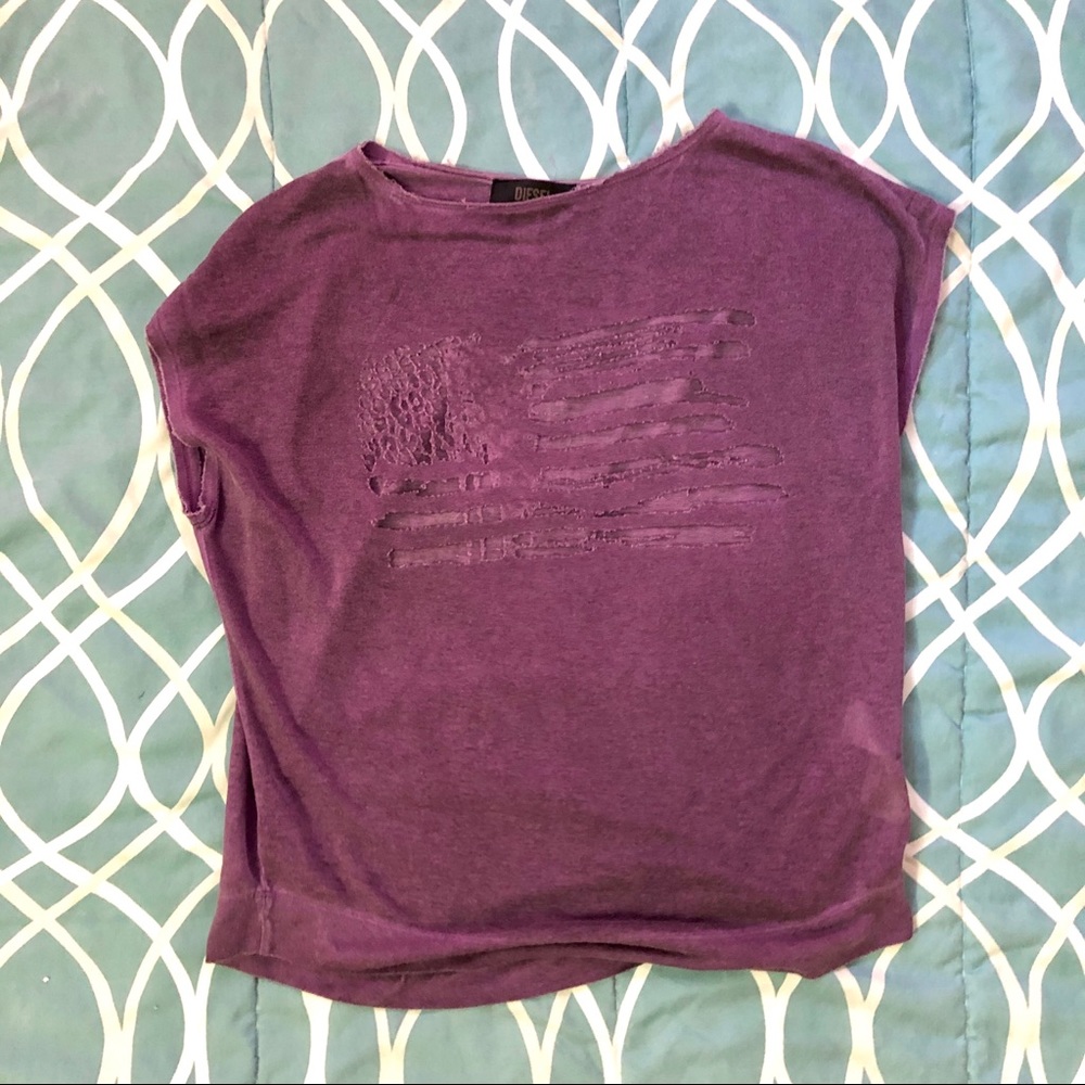 Diesel purple boxy tee